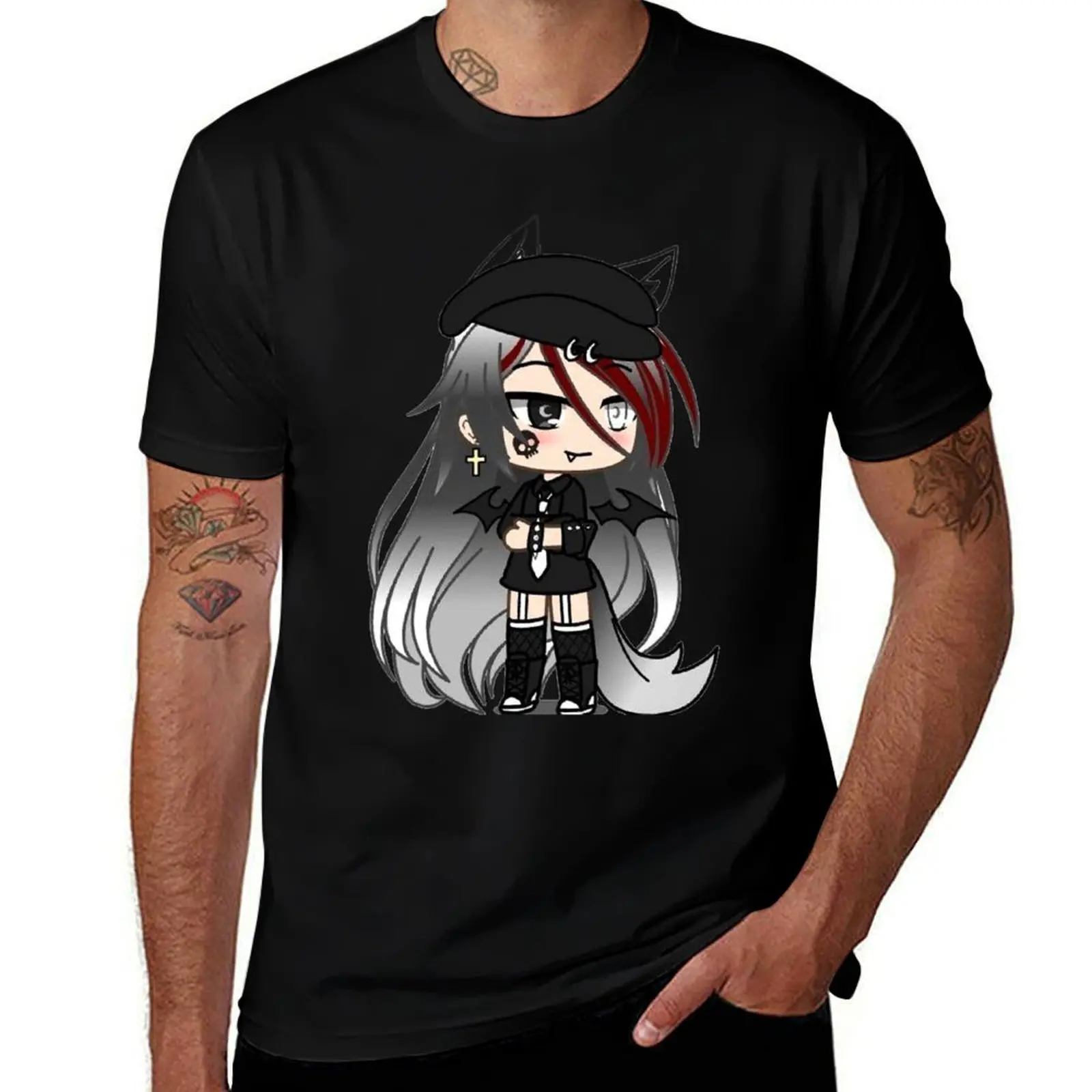 Gacha life socks T-Shirt Fashion Letter Print T-Shirt