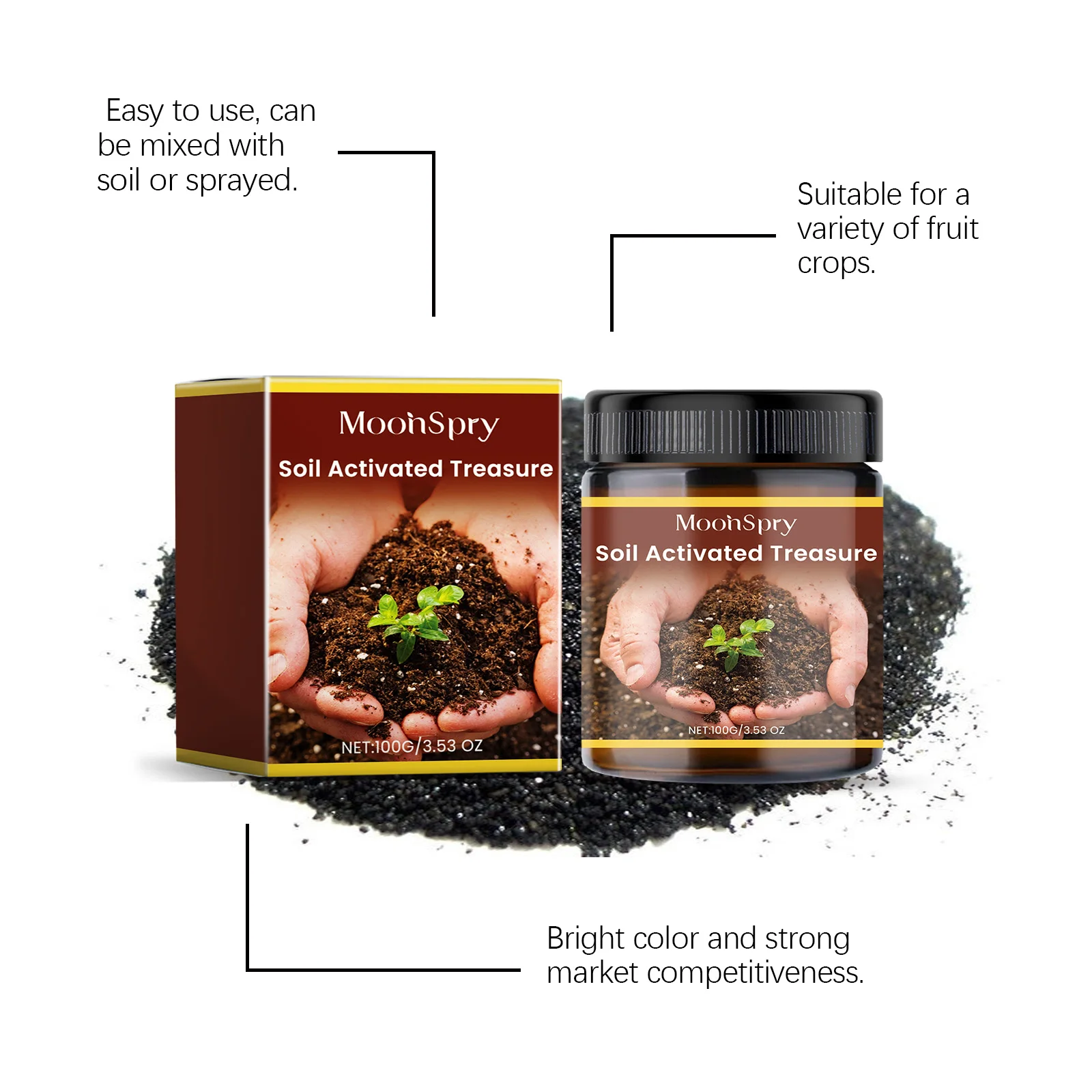 100G Soil Activator Mild Granular Controlled Release Fertilizer Rich Nutrient All Purpose Plant Nutrient for Home & Garden Plant
