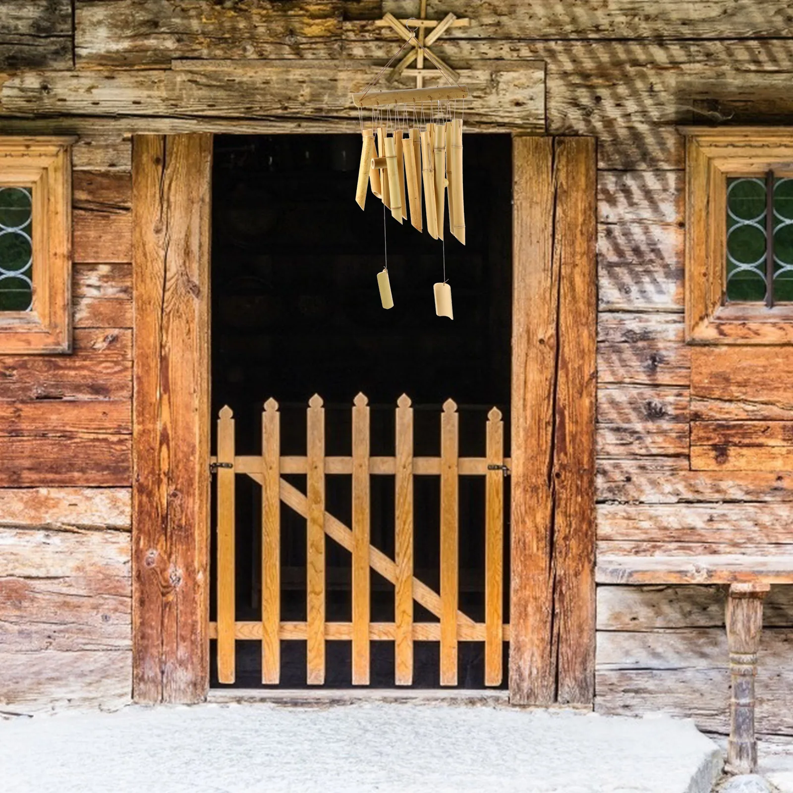 

Bamboo Wind Chimes Hanging Bell Decor Decorations Outdoor Ornaments Chinese Household Craft Pendant