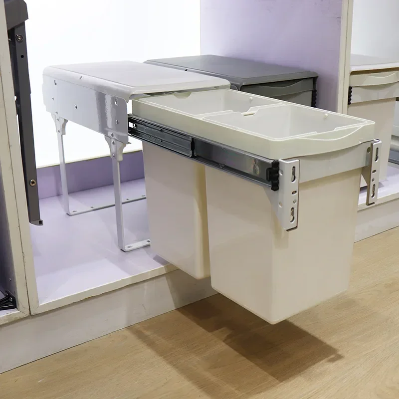 Kitchen classification trash can, pull-out cabinet sink cabinet, square cabinet inner cabinet door hidden