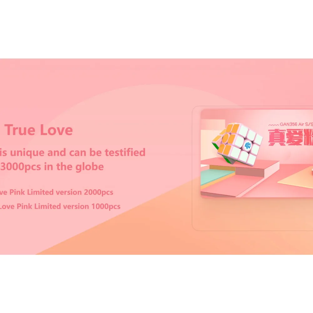 مكعب GAN Love وردي محدود الإصدار ، ألعاب سحرية مغناطيسية للأطفال ، GAN356 Air ، OUT ، 3x3x3 #5