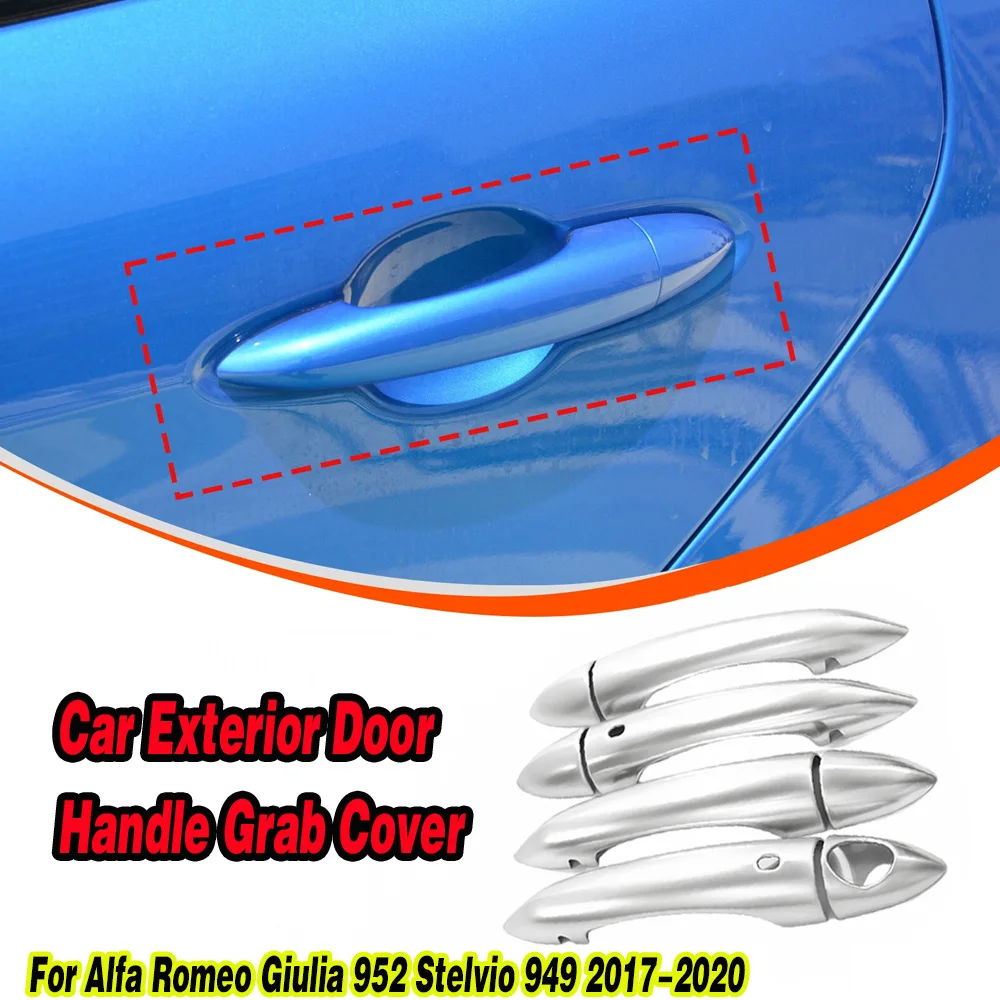 

Carbon Fiber ABS Car Exterior Door Handle Grab Cover Trim For Alfa Romeo Giulia 952 Stelvio 949 2017-2020 Exterior Cover Trim