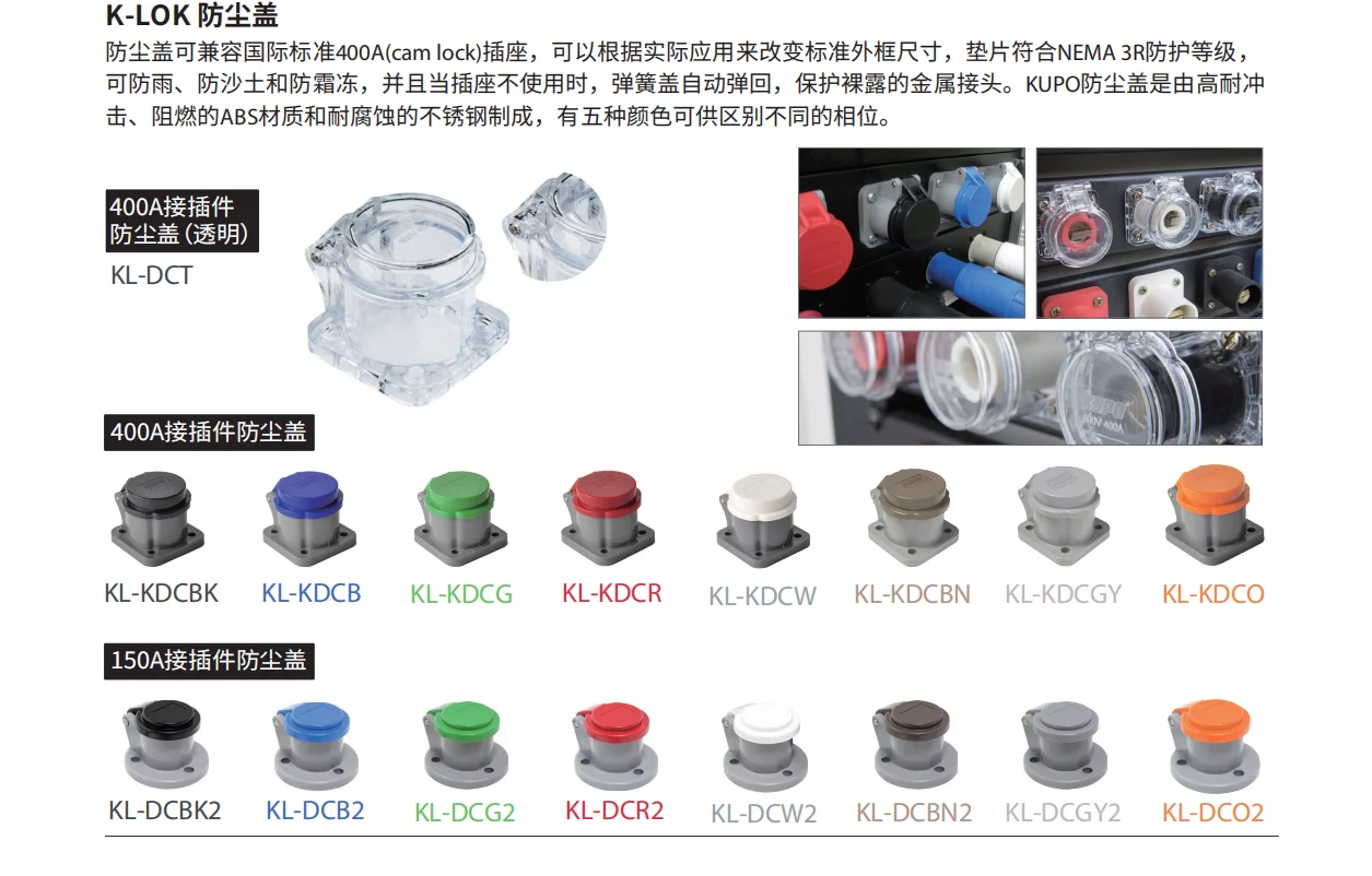Brass 400A Socket  Male/Female Camlock Plug with Transparent Cover