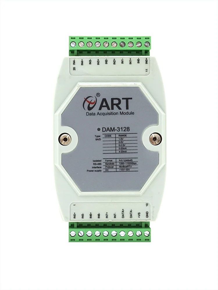 DAM3128 Analog Acquisition 8-way 4-20mA, 0-5V to 485 Range