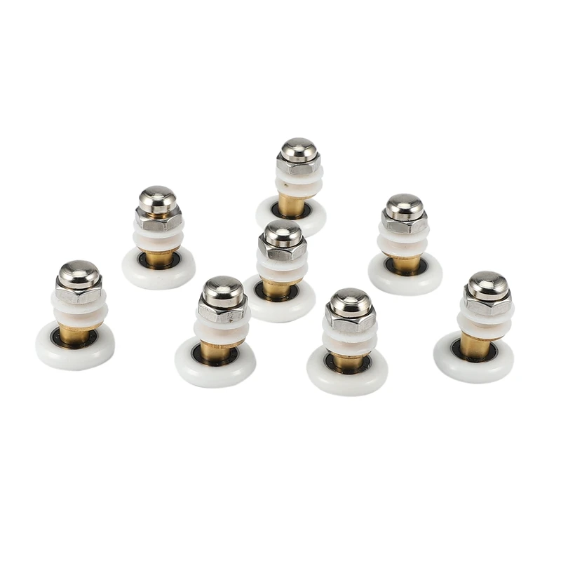 8ชิ้น25มิลลิเมตรเส้นผ่าศูนย์กลางประตูบานเลื่อนกระจกบานเลื่อนล้อแขวนประตูบานเลื่อนห้องน้ำบานเลื่อนรอกแบบประหลาด