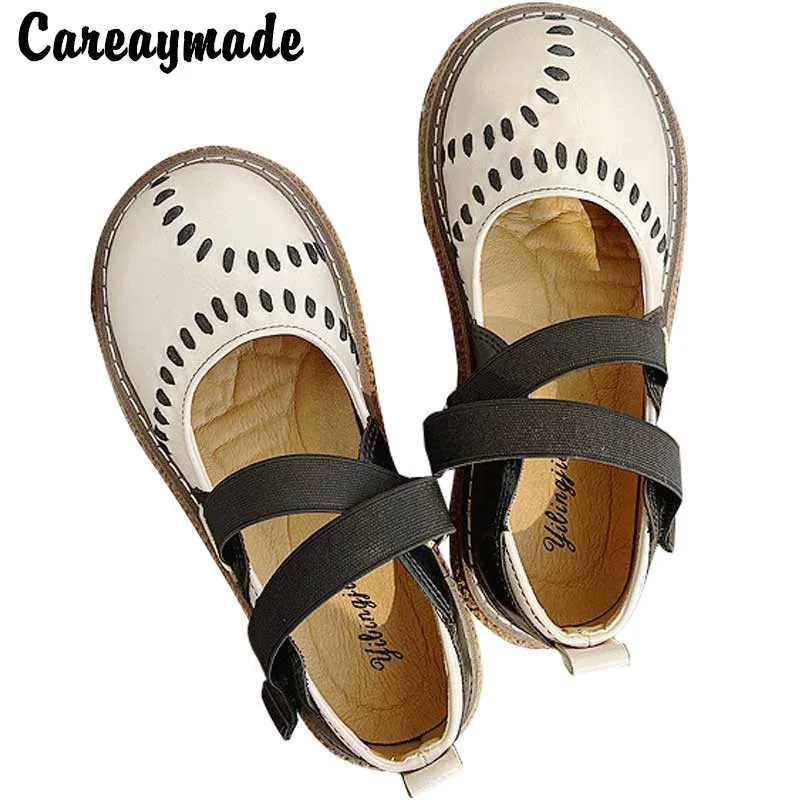 Careaymade-Shallow mouth literary sandals women's Retro  women's flat shoes big toe shoes Mary Jane Roman casual women's shoes