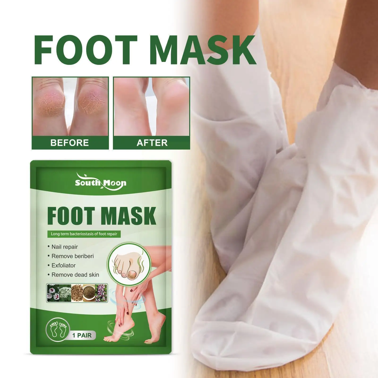 

1 Pair Foot Peel Mask Feet Exfoliating Mask Foot Spa Socks Scrub For Remove Dead Skin Exfoliating Heels Foot Peeling Mask Y9M6