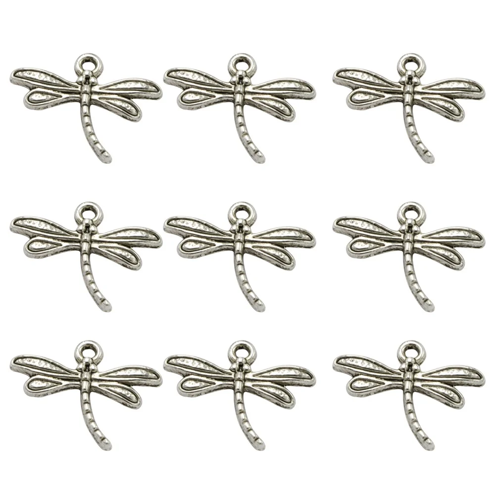 

100 Pcs Alloy Dragonfly Pendant Charm Ancient Silver Cute DIY Jewelry Making Necklace Bracelet Earrings Accessories Gifts