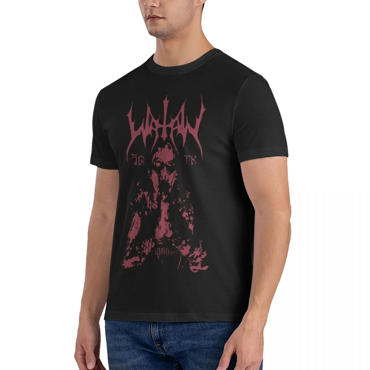 Men T-Shirt Erik Vintage Pure Cotton Tees Short Sleeve Watain T Shirts Round Neck Clothes Printed