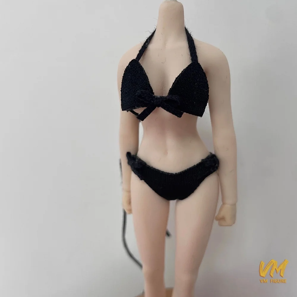 โมเดลชุดบิกินี่ผูกโบว์หลากสี ขนาด 1/12 สำหรับตุ๊กตาแอคชั่นฟิกเกอร์หญิง 6 นิ้ว แบบเซ็กซี่น่ารัก พร้อมชุดชั้นใน