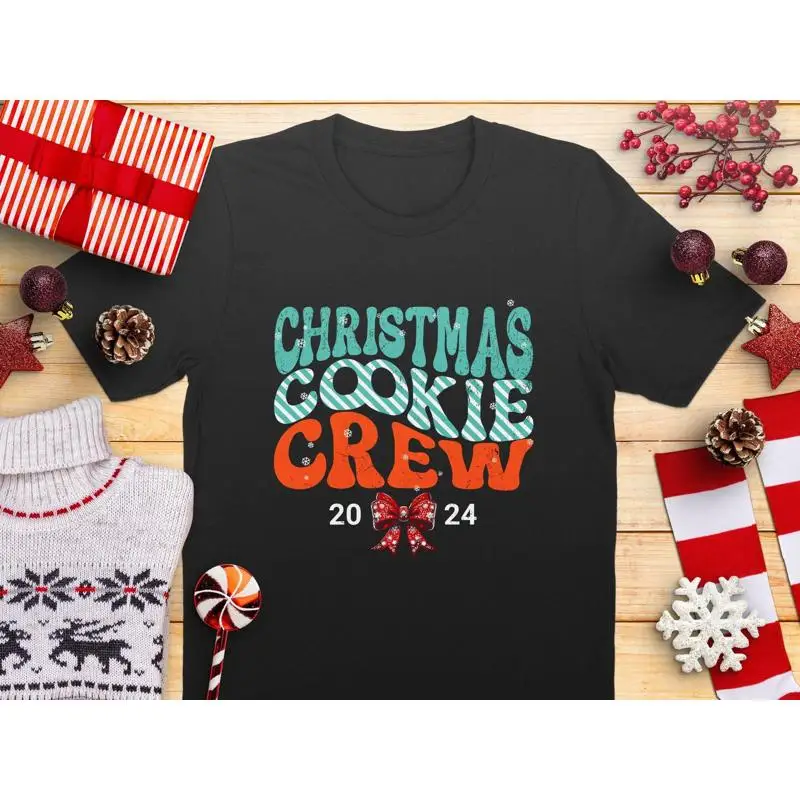 

Christmas Cookie Crew T Shirt Funny Holiday Xmas Baking Cute Festive Top for Kids
