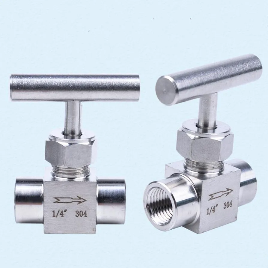 1/8 "1/4" 1/2 "3/8" BSP gwint żeński 304 stal nierdzewna wysokociśnieniowy zawór iglicowy odcinający 2-drożna łącznik rurowy