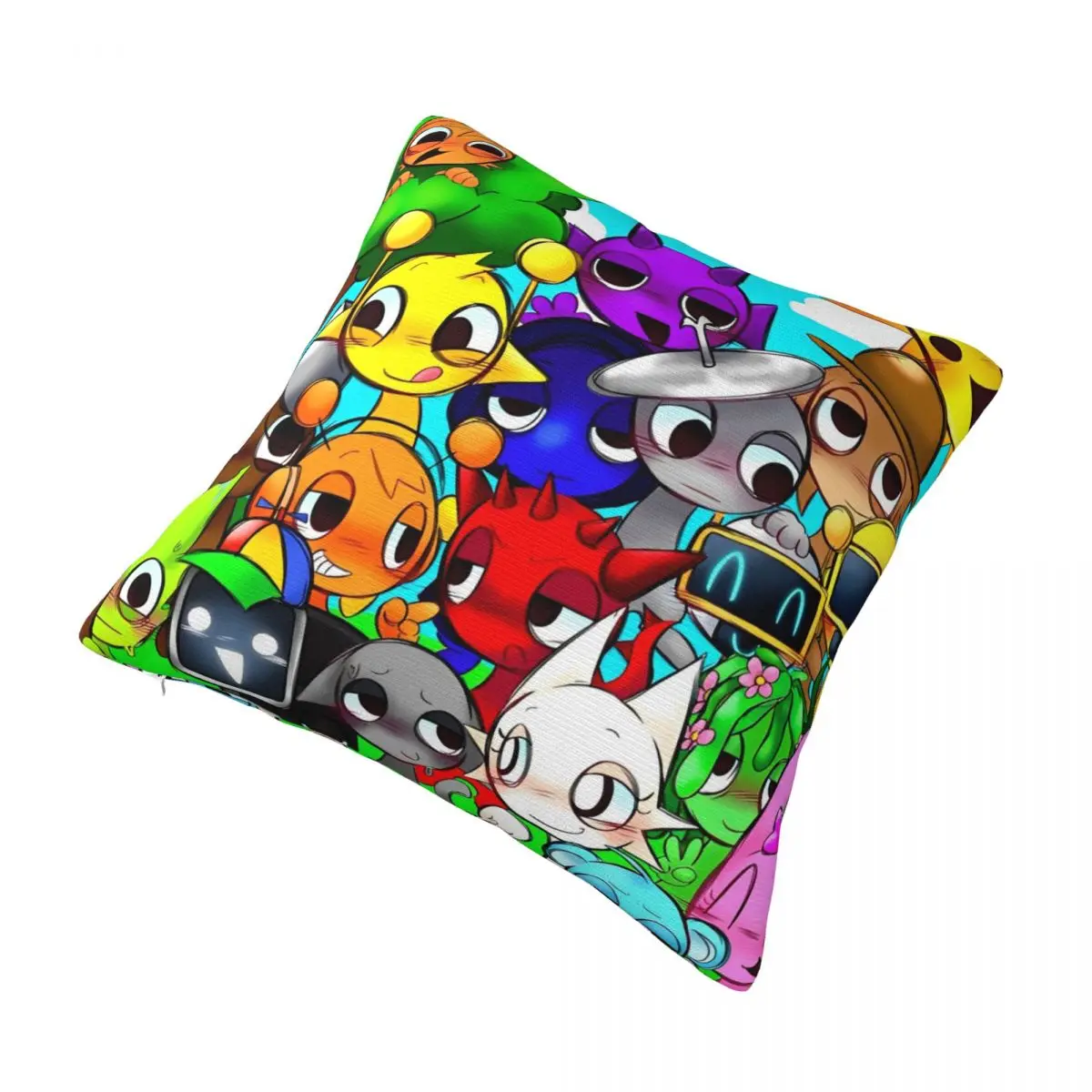 Decorative Pillow Cover Sprunki Incredibox Merch Cartoon Game Home Throw Pillow Case Cover Zippered Multiple Sizes