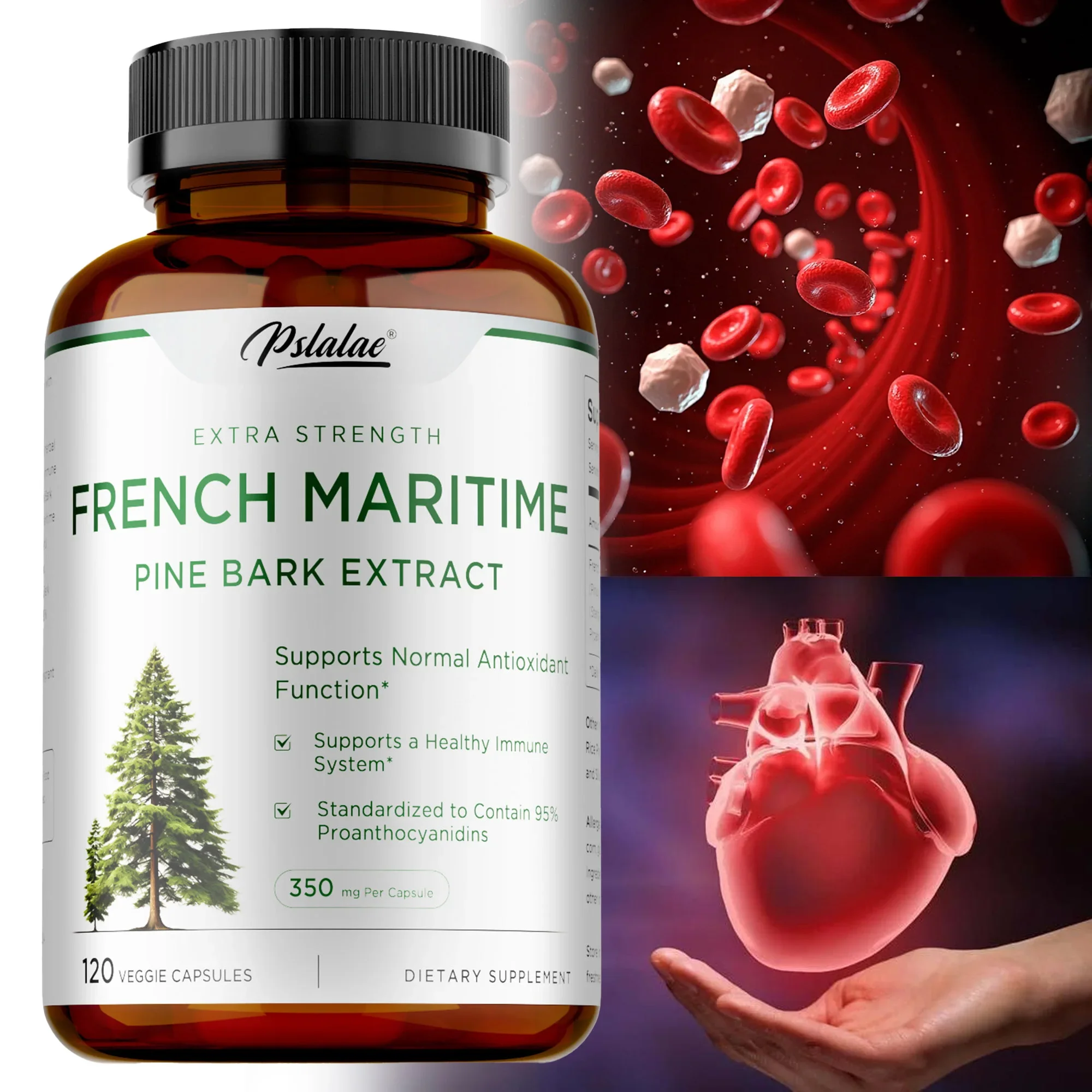 

French Maritime Pine Bark Extract - Promote Blood Circulation, Reduces Anxiety and Stress, Anti-aging, Enhance Immune