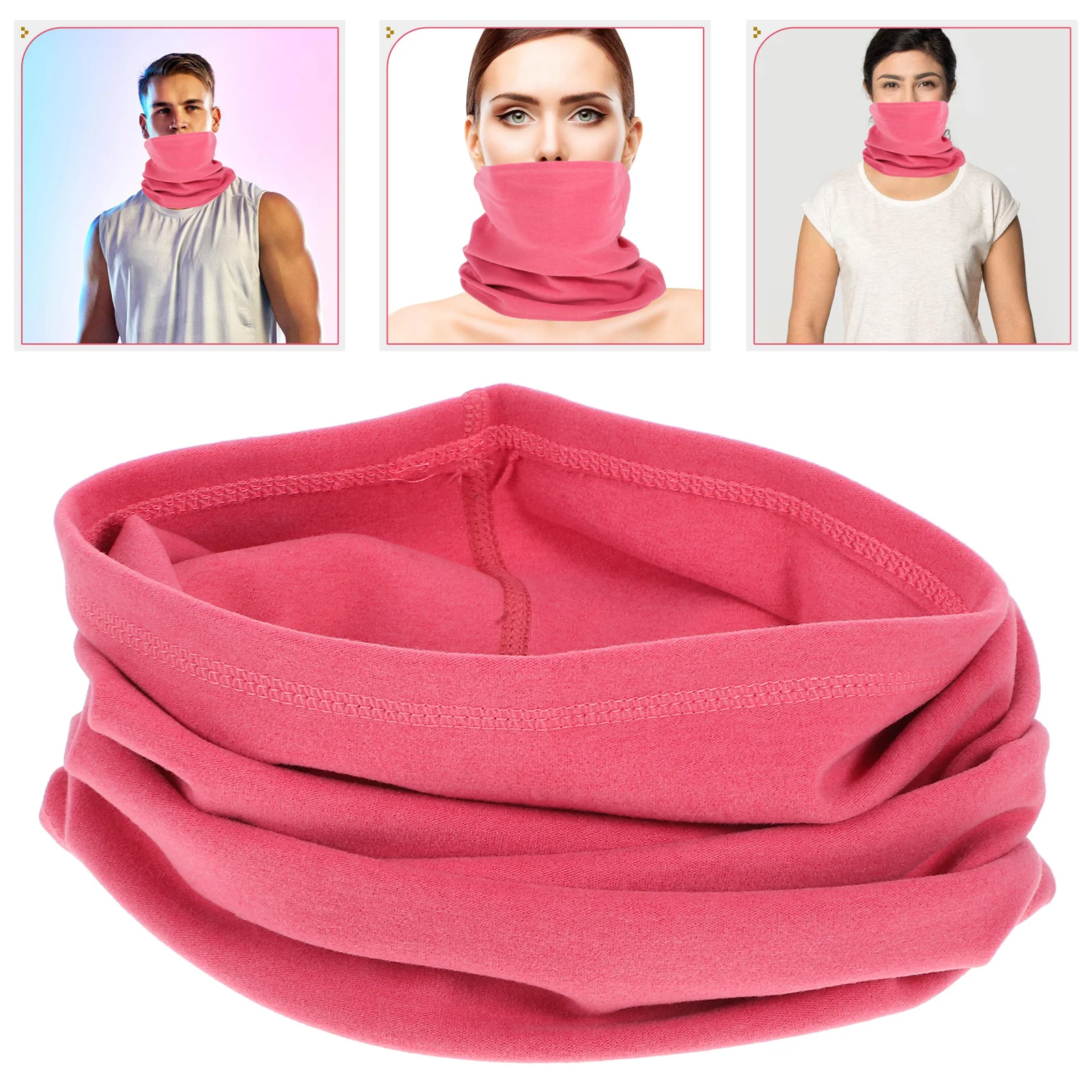 

Windproof Warm Neck Gaiter For Men Women Fleece Knit Neck Warmer For Outdoor Cycling Skiing Winter Scarf Face Mask Headband