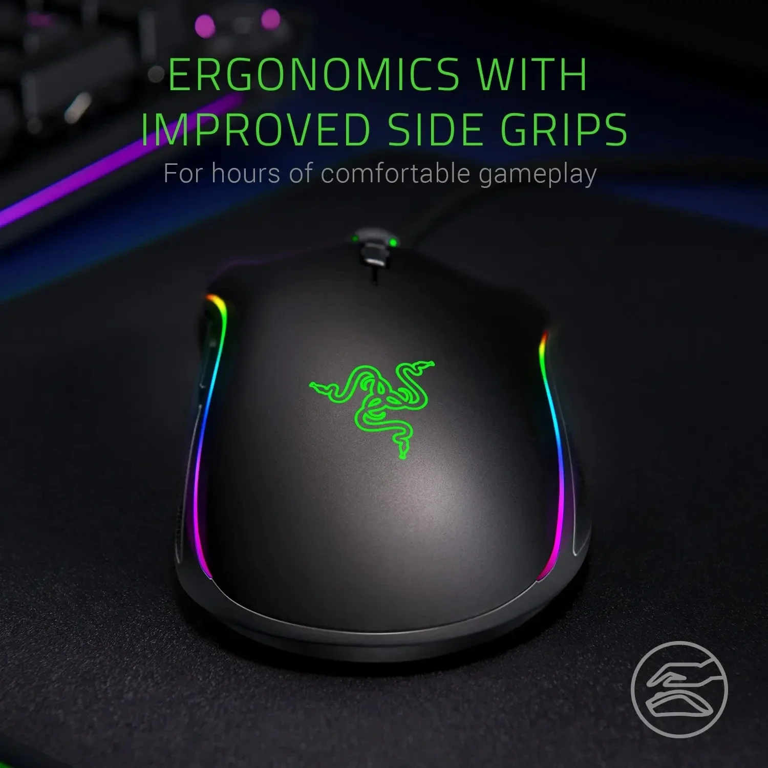 Razer Mamba Elite 5G 16000 dpi wired gaming mouse, optical sensor, 9 programmable buttons, mechanical switches, ergonomic shape