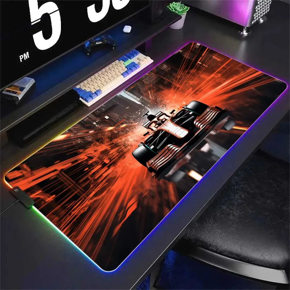 

Racetrack Mouse Pad Large RGB Gaming Mousepads LED Light Locked Edges Game Accessories Table Pads PC Keyboard Mat XXL 90x40cm