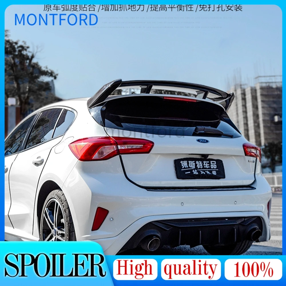 Car Styling For Ford Focus Spoiler 2019-2020 ABS Plastic Unpainted Primer Color Rear Spoiler Wing Trunk Lid Cover Protector