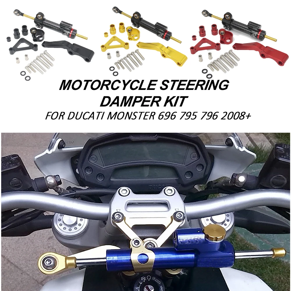 NEW Motorcycle Modified Steering Damper Stabilizer Mounting Bracket Support Kit For Ducati Monster 1100 1100S 2008-up