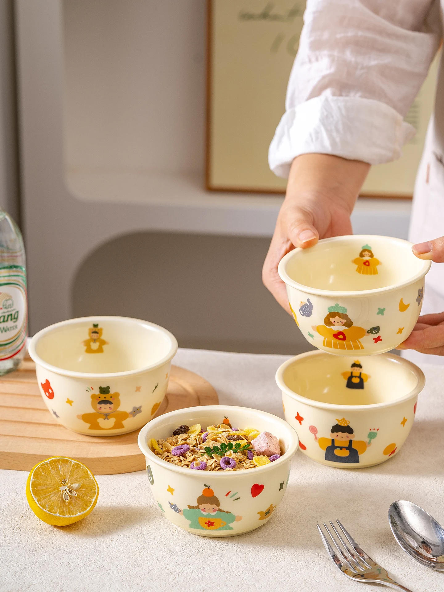 

Миска для риса Cerc: Новая модель 2026 года, высокая эстетическая ценность, для домашнего использования, набор для родителей и детей, посуда для еды