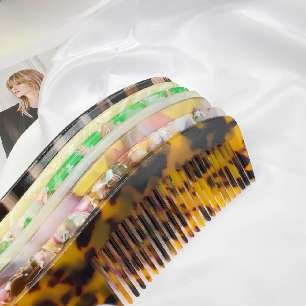 Leopard Print Acetate Comb Hair Styling Tool Hair Accessories Makeup Comb Korean Style Hand-held Hairdressing Combs Travel