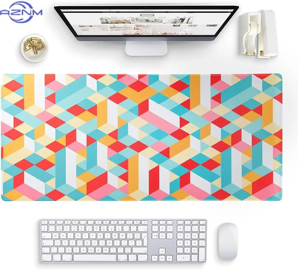 Large Desk Mat Desktop Large Mouse Pad 900x400 Desk pad Colorful Vibrant Confetti Computer Mousepad Mouse Mat gaming accessories