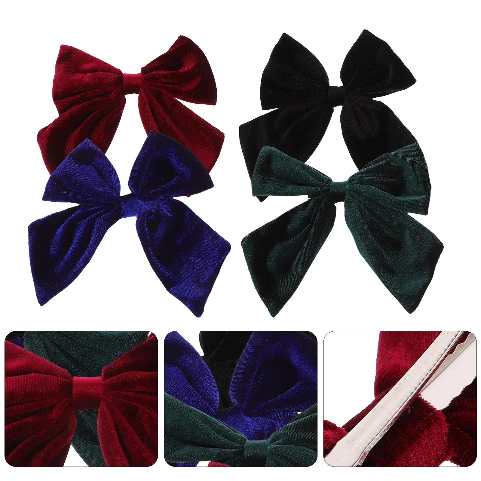 

4Pcs Large Bow Hair Clips Decorative Accessories for Little Girls Birthday Party Stage Performance Charming and Lovely Design