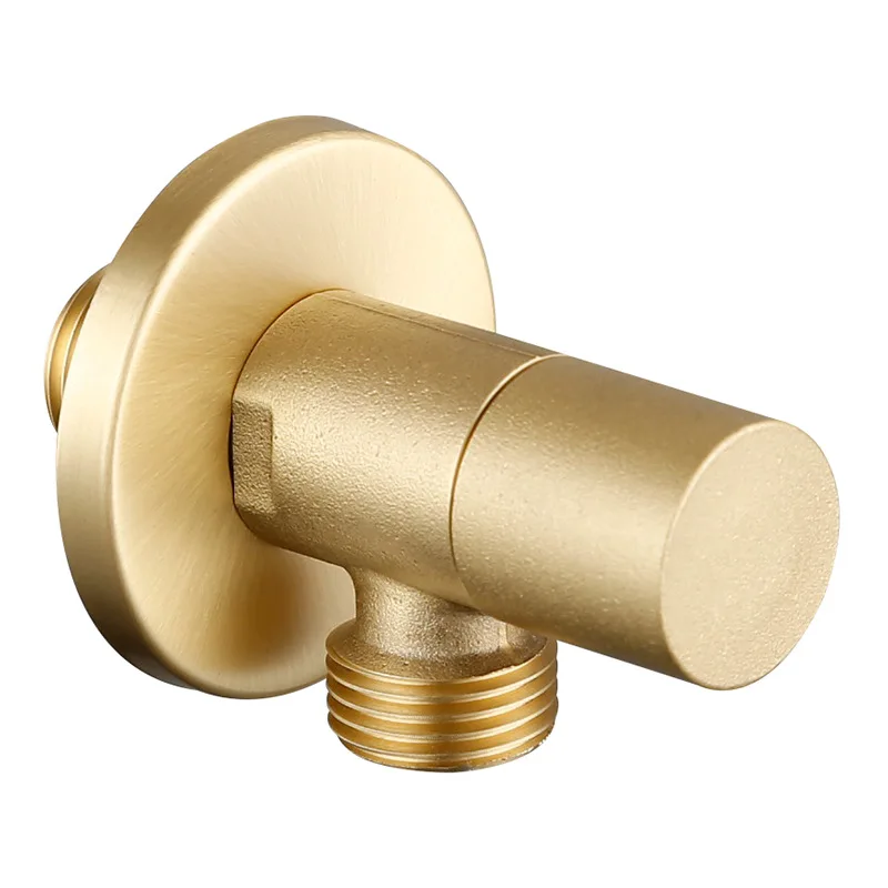 1PC Brass Copper Natural Sandblasting Round Angle Valve In-Wall Switch Triangle Valve Scrub Outlet Valve Quick Open Spool G1/2'