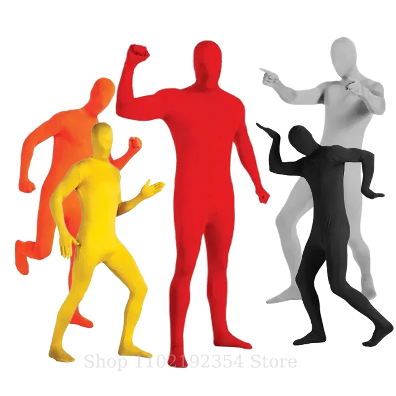 

Halloween Adult Kids Invisibility Skin Tight Full Body Zentai Suit Cosplay Clothes Invisible Cloak Ninja Nocturnal Jumpsuit