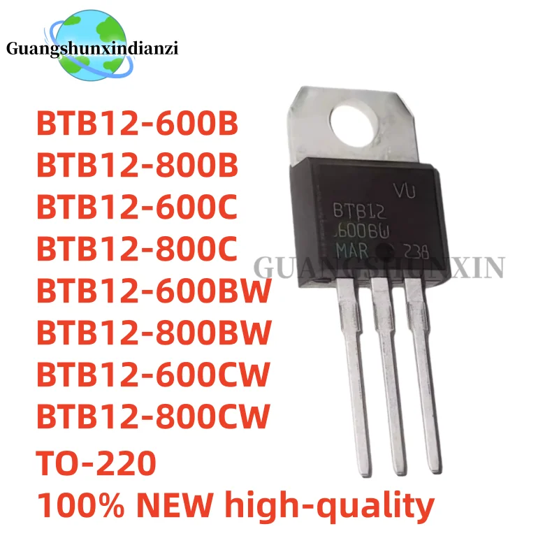 (10PCS) 100% NEW BTB12 BTB12-600B BTB12-800B BTB12-600C BTB12-800C BTB12-600BW BTB12-800BW BTB12-600CW BTB12-800CW TO-220