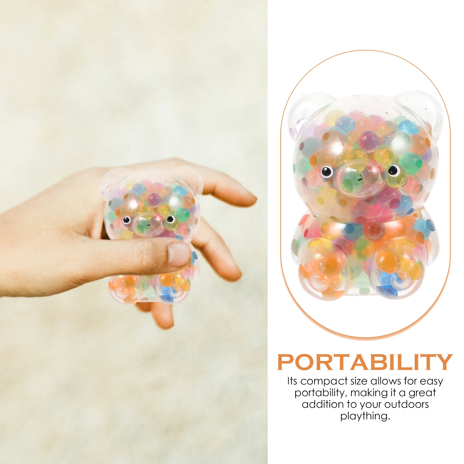 5pcs Sensory Toys Stretchy Squeeze Animals Bear Resilient Hand Held Portable Decompression Toy Elastic