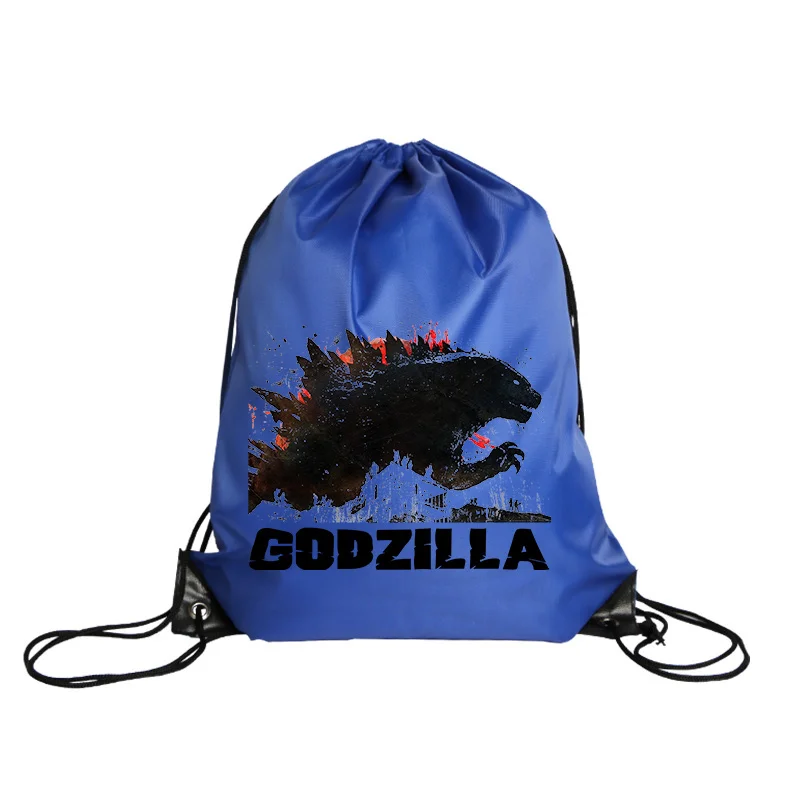 Godzilla Riding Backpack Gym Drawstring Shoes Bag Clothes Storage Backpacks Waterproof Bundle Belt Pocket Portable Sports Bags