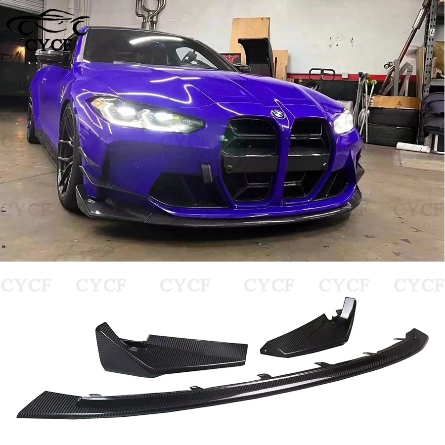 

For BMW M3 G80 M4 G82 G83 CSL Style Carbon Fiber Front Lip Spoiler Diffuser Short Apron Bumper Shovel Guard Plate Car Styling