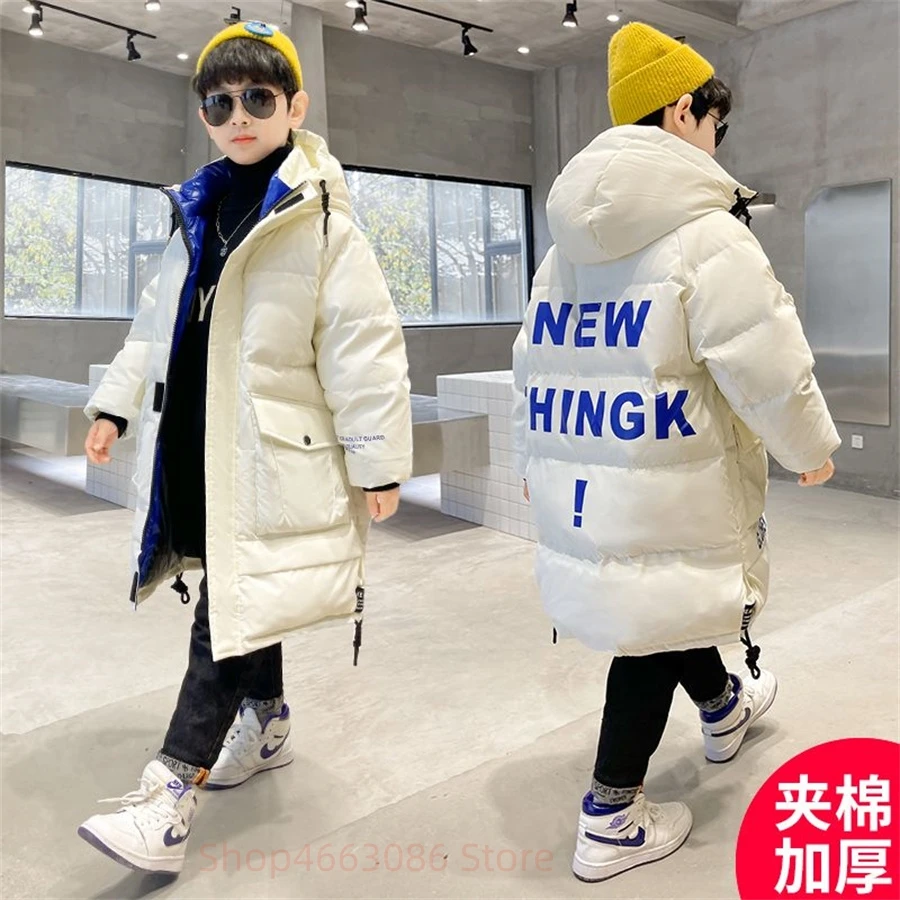 Children`s Winter Jacket for Boy Outerwear Kids Overall Warm Thickening Clothing Boy Outerwear Parka Teenager Coat Clothes 4-15Y