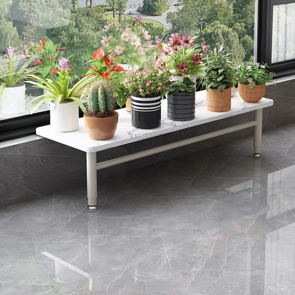 Extendable Window Plant Shelf, Anti-Slip Wooden Panel for Flowers, 180x20cm, Height Adjustable Stand