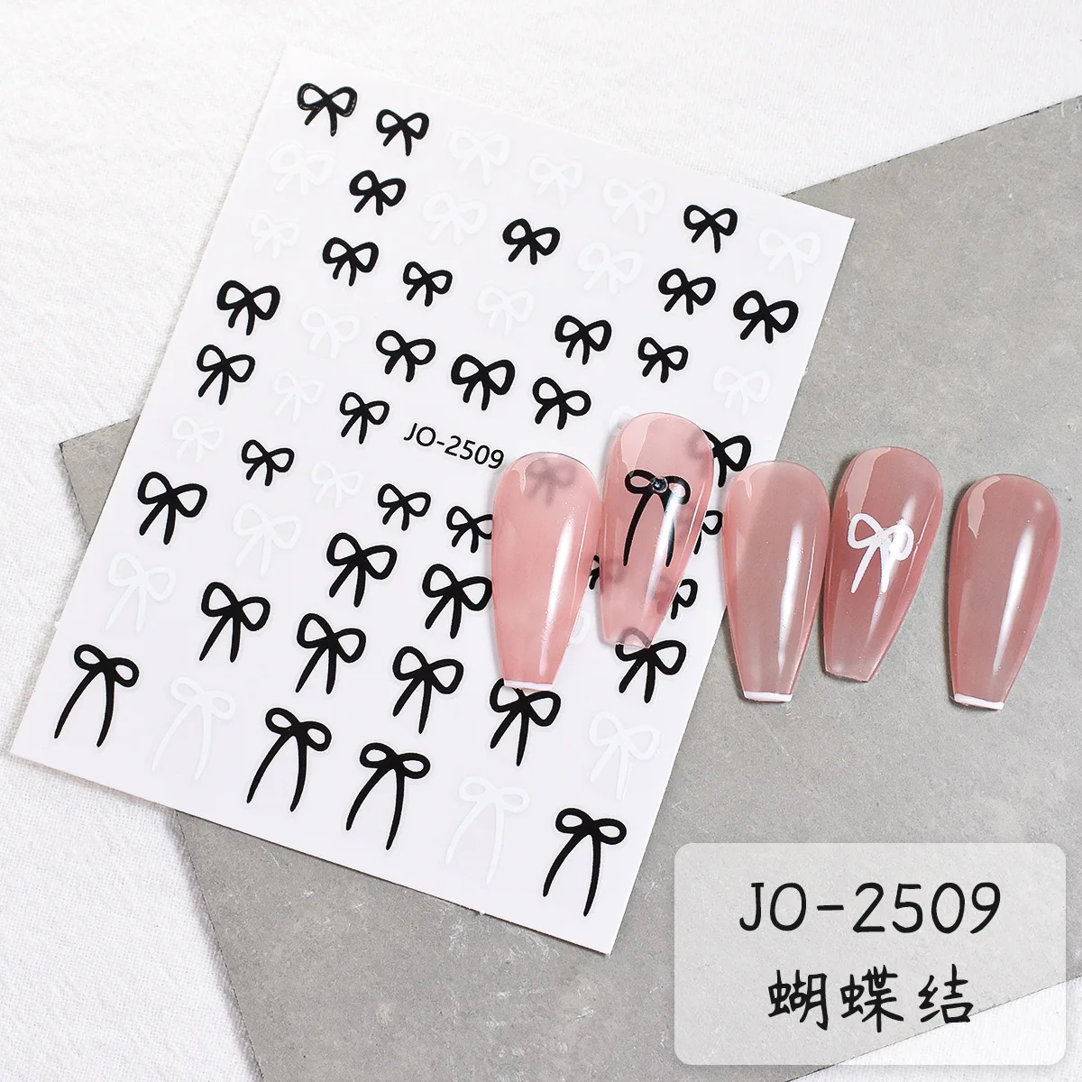 3d schwarz weiß hohle Herzen Sterne Bow knots Nail Art Aufkleber selbst klebende Schieber Nagel Aufkleber Dekoration Maniküre Zubehör