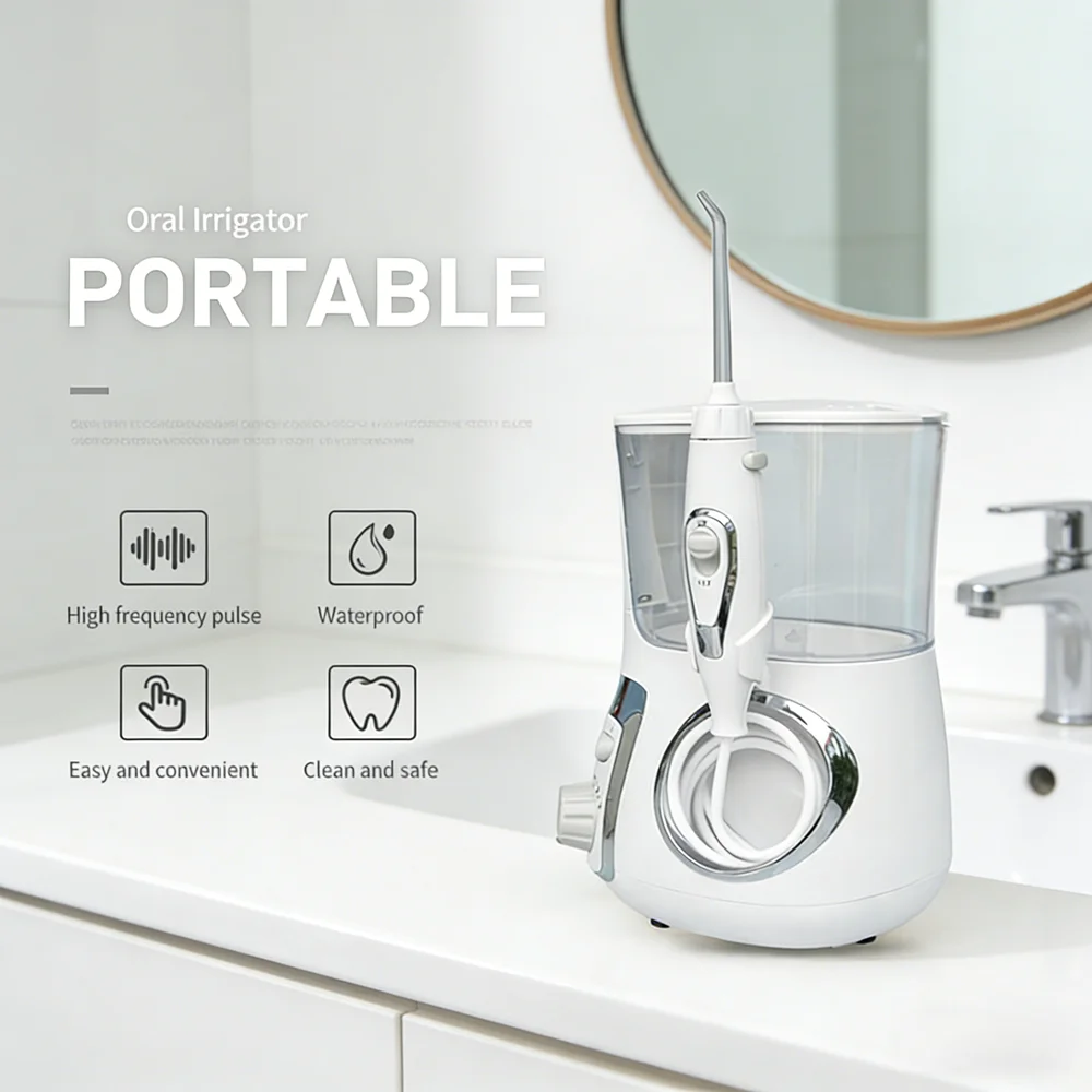 800ML Countertop Electric Oral Care Water Flosser, 10 Modes Dental Water Jet to Prevent Tooth Decay & Bad Breath