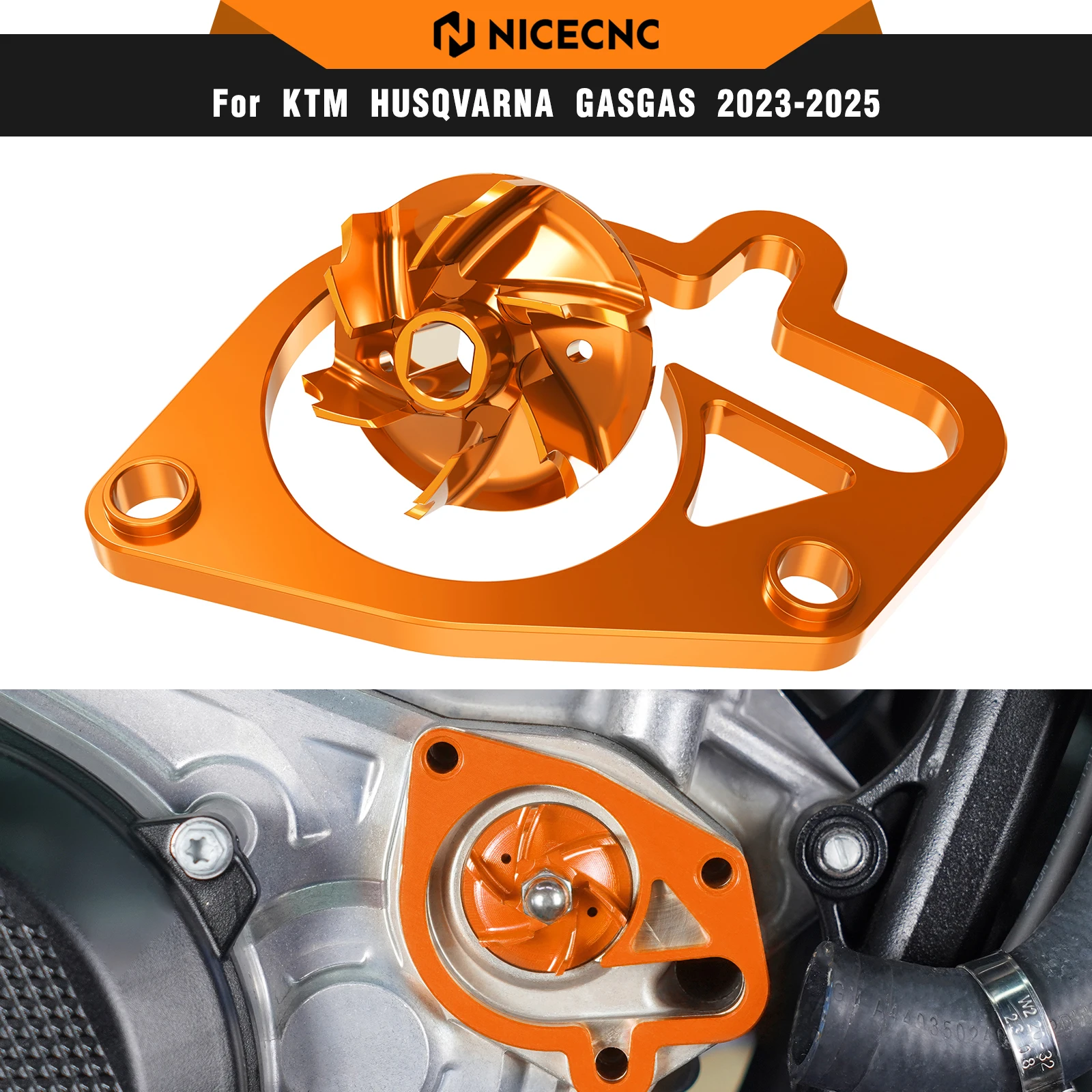 

NICECNC For KTM EXC 300 250 XCW 2024 2025 Oversized Water Pump Cooler Impeller Spacer For KTM SX 250 300 XC Husqvarna GasGas