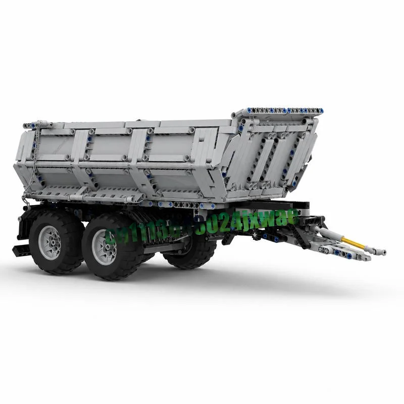 1276PCS Mechanical Heavy Duty Dump Transport Trailer Engineering Attachment Custom Building Blocks DIY Assembly Educational Gift