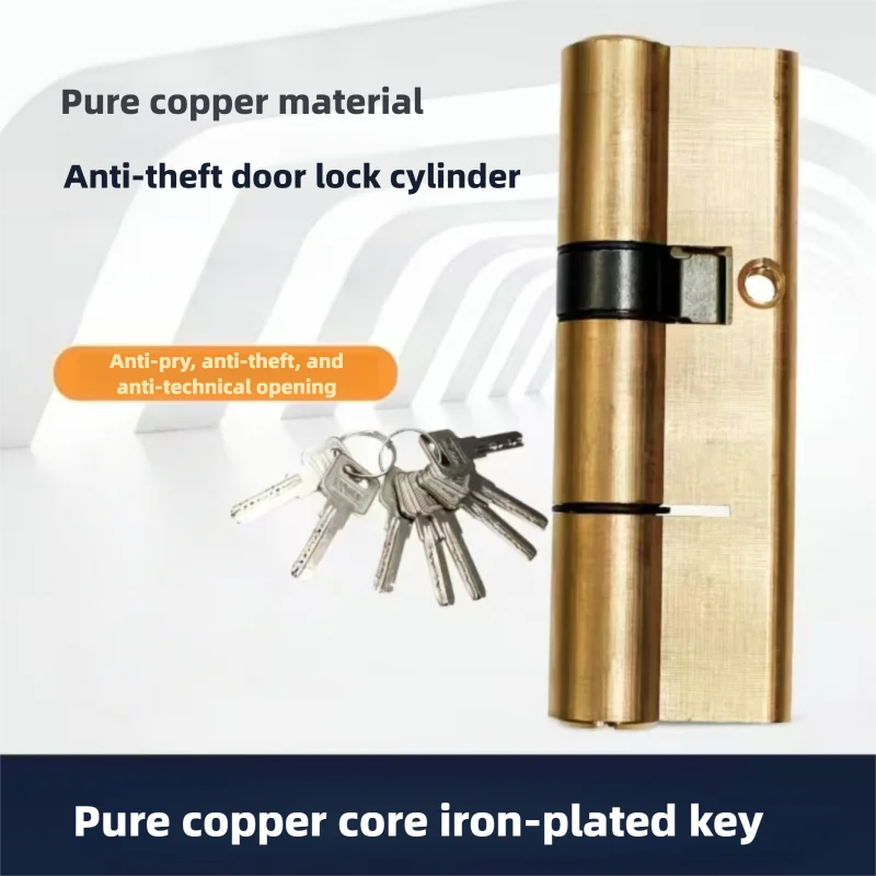 

Дверной цилиндр, смещенный замок70, 80, 90, 100 мм, цилиндр AB, противоугонный входной латунный дверной замок, удлиненный сердечник, удлиненные ключи