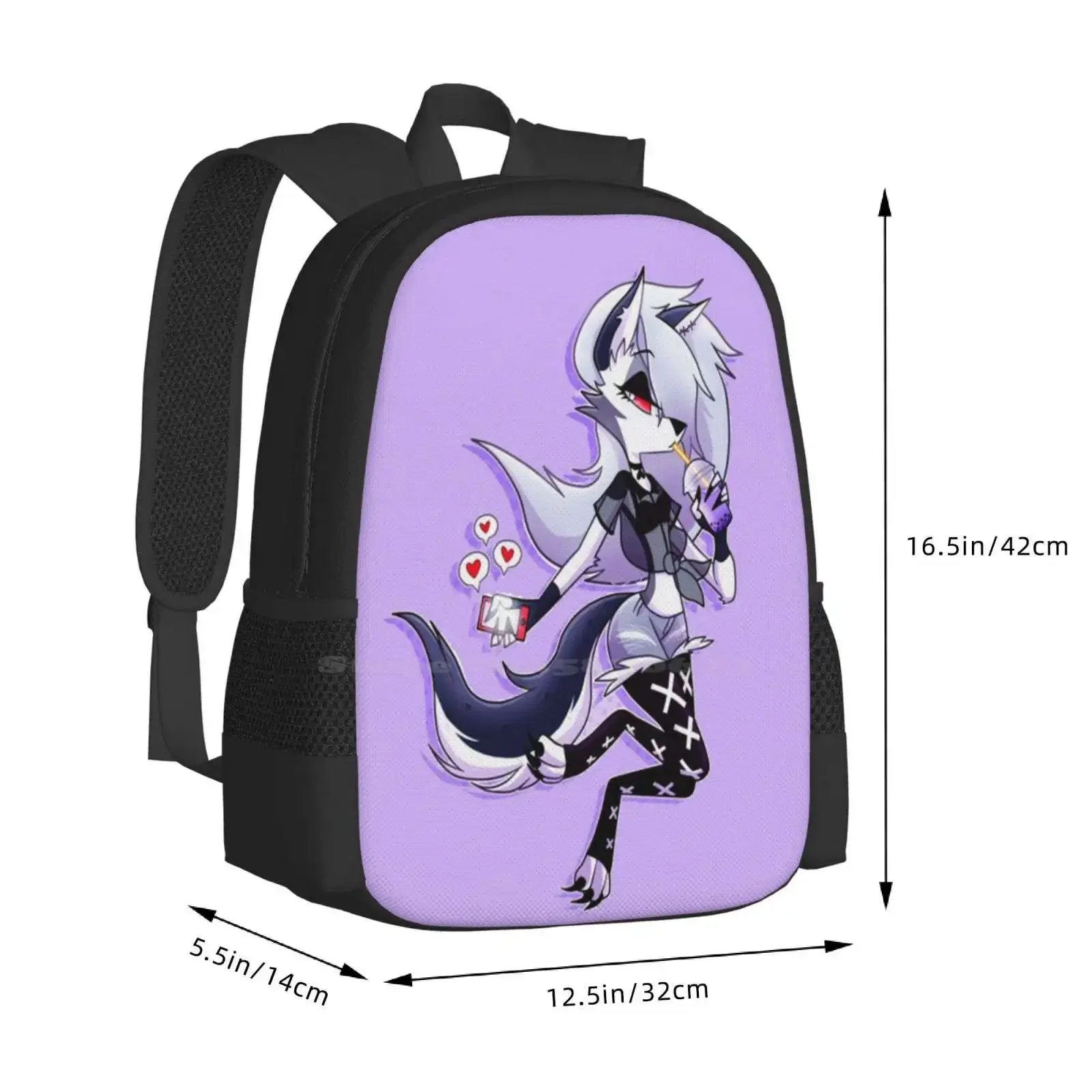 Helluva Boss Loona رائجة البيع حقيبة مدرسية على ظهره حقائب عصرية Helluva Boss Loona تصميم Helluva Boss Loona Art Helluva Boss Loona #3