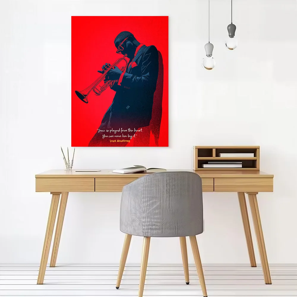 Louis Armstrong Jazz Art Canvas Print Perfect Gift for Fans Lovers Personalized Wall Art Poster for Decor Luxury Decoration Room