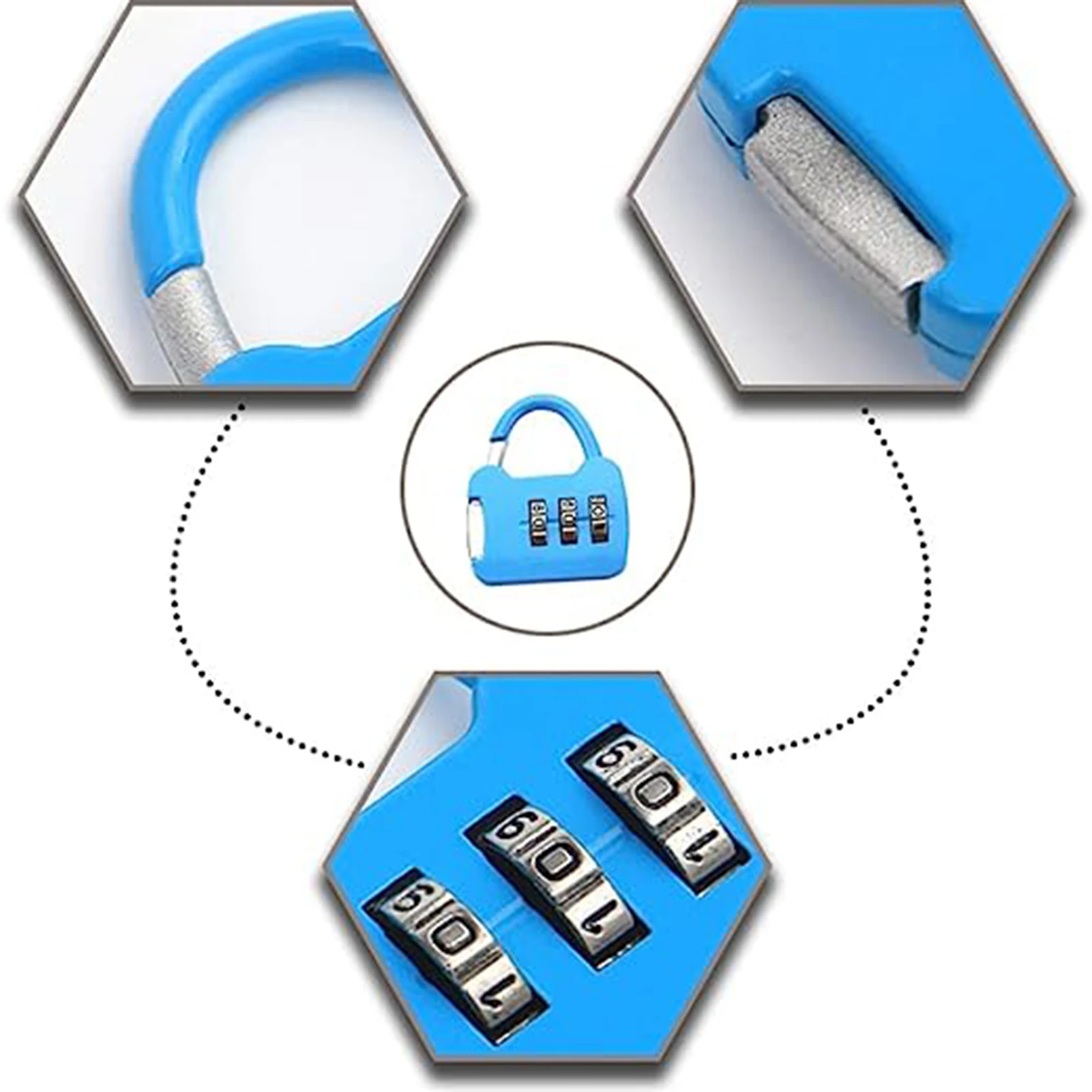 Mini Padlock Luggage Travel 3 Digit Combination Number Code Lock Safety Lock for Gym Suitcase Drawer Lock Hardware Tools