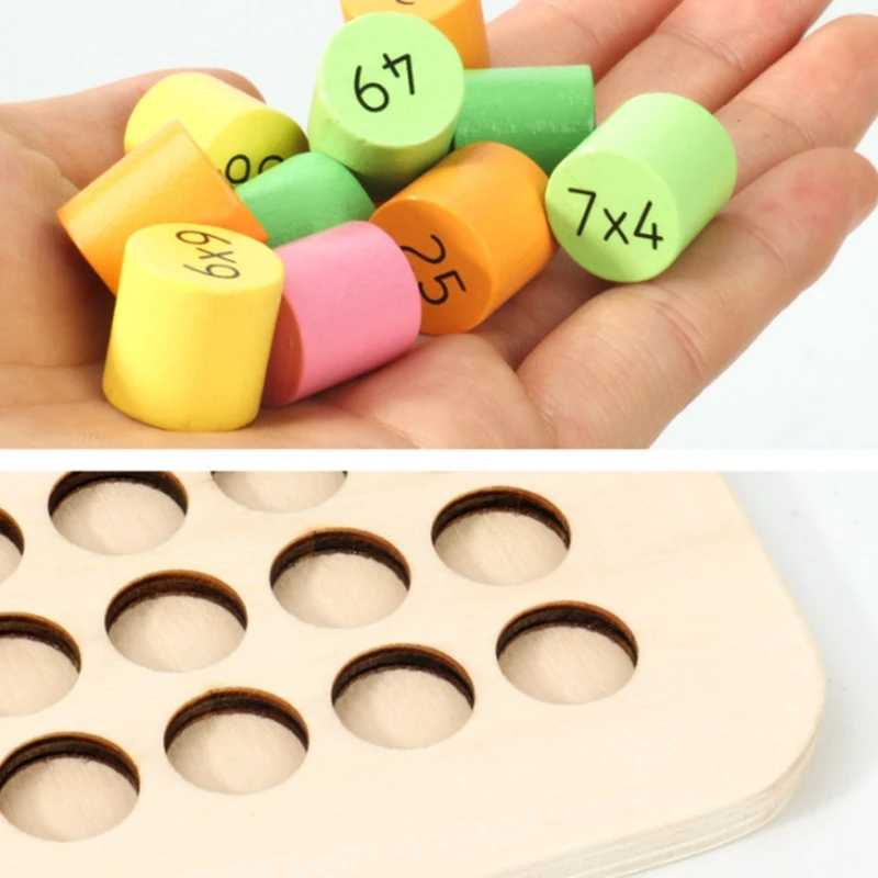 HOT-Mathematics 9X9 Multiplication Board Table Math Toy Montessori Wooden Learning Digital Early Education Wooden Toys