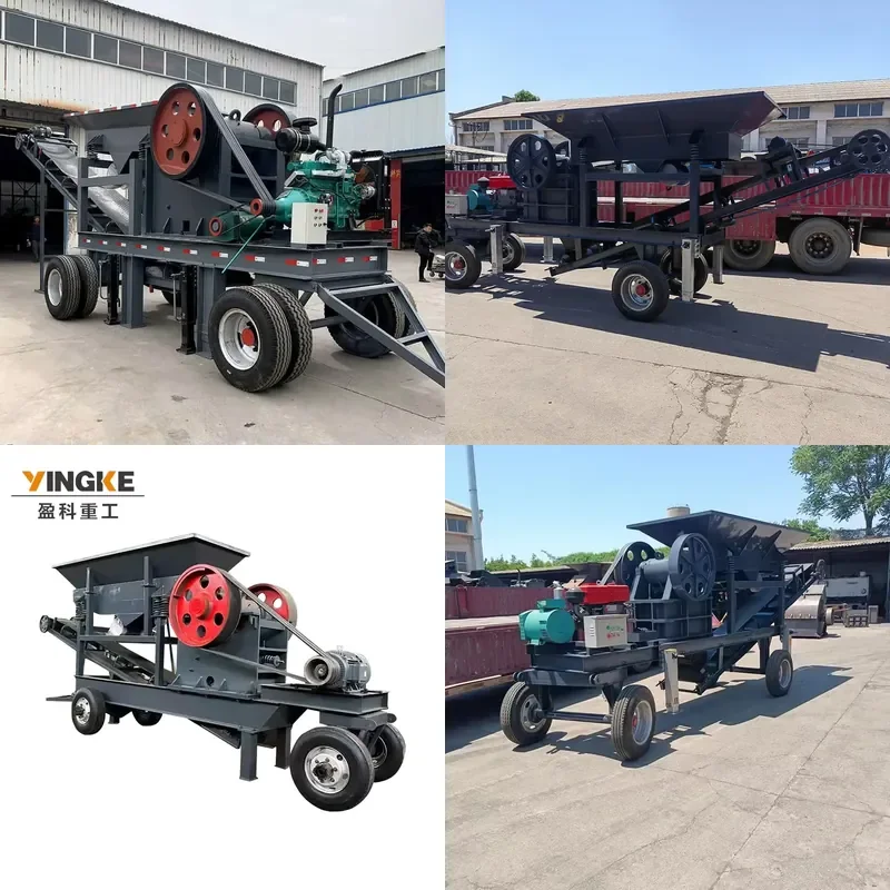 2026 CE PE400*600 Portable Concrete Jaw Crusher 5-60TPH Mobile Construction Waste Recycling Crushing Machine