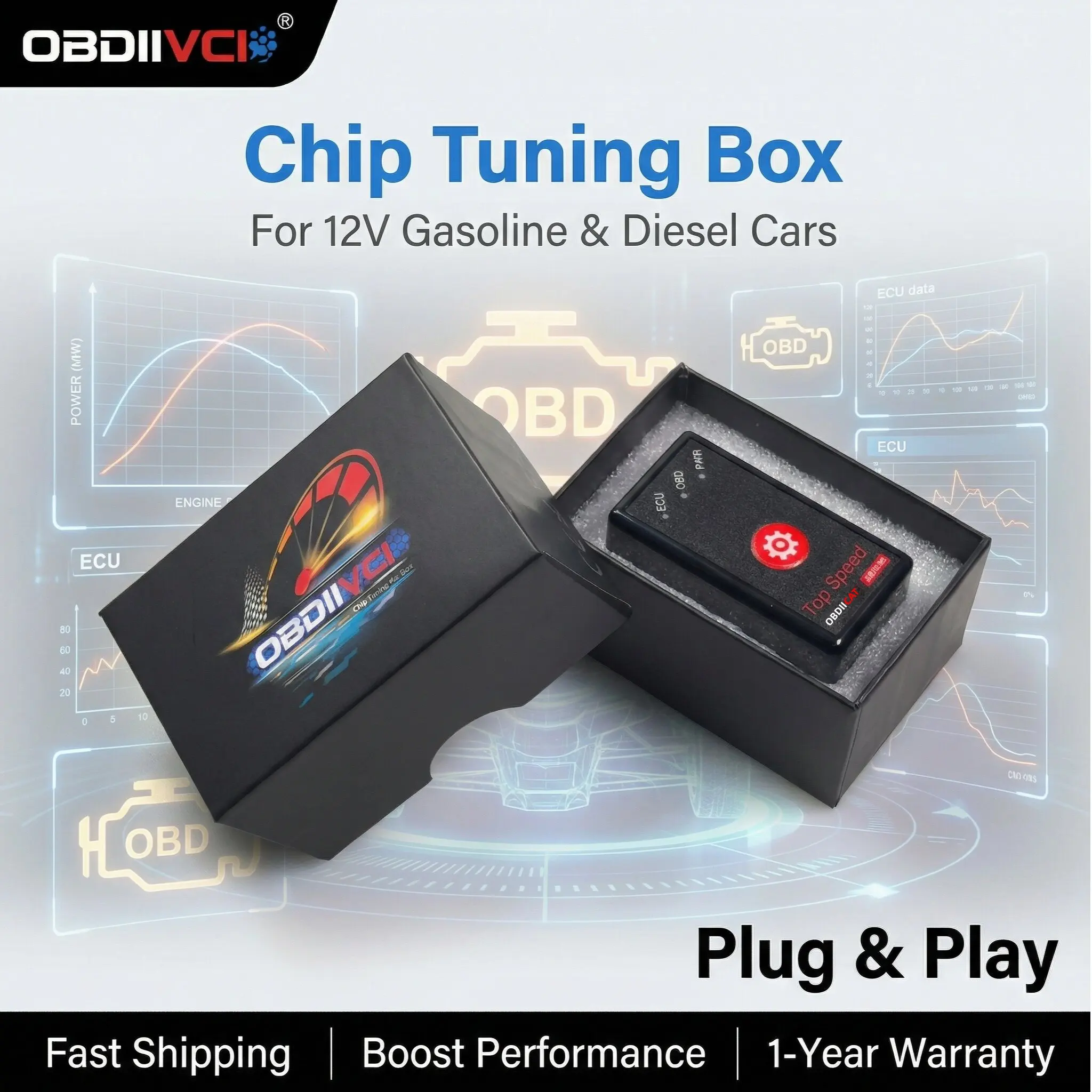 

OBDIIVCI HK-V2: Обновление с HK01/HK24, экономия топлива 15%, чип-тюнинг ECU OBD2 для 24В грузовиков, улучшенная производительность, лучше, чем Nitro ECO OBD2
