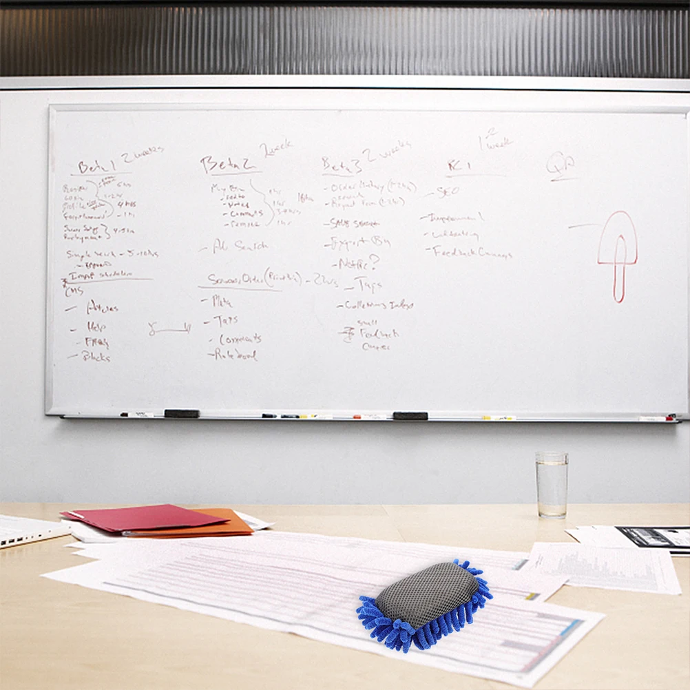 4Pcs Whiteboard Eraser Microfiber Dry Erase Board Cleaner Double Sided Shaggy Surface for Chalk Marker Residue Removal