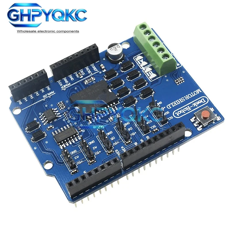 GHPYQKC L298P L298 Shield R3 DC Motor Driver Shiled Board Module 2A Dual Full Bridge H-Bridge 2 Way For Arduino Relay 5V 12V