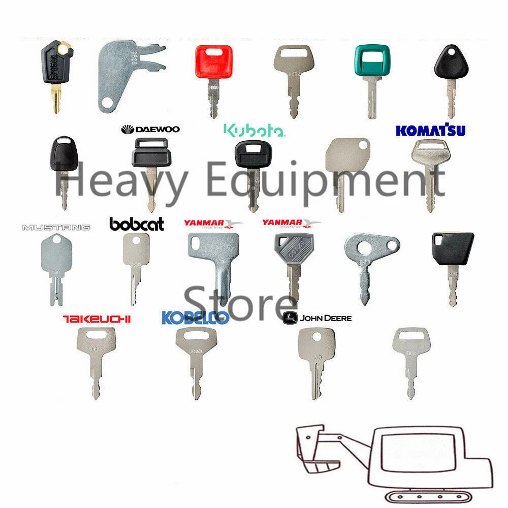 

21 Excavator key For Caterpillar Kubota jcb Komatsu Bobcat Volvo John Deere Hitachi Takeuchi Yanmar 5P8500 H800 787 777 459A