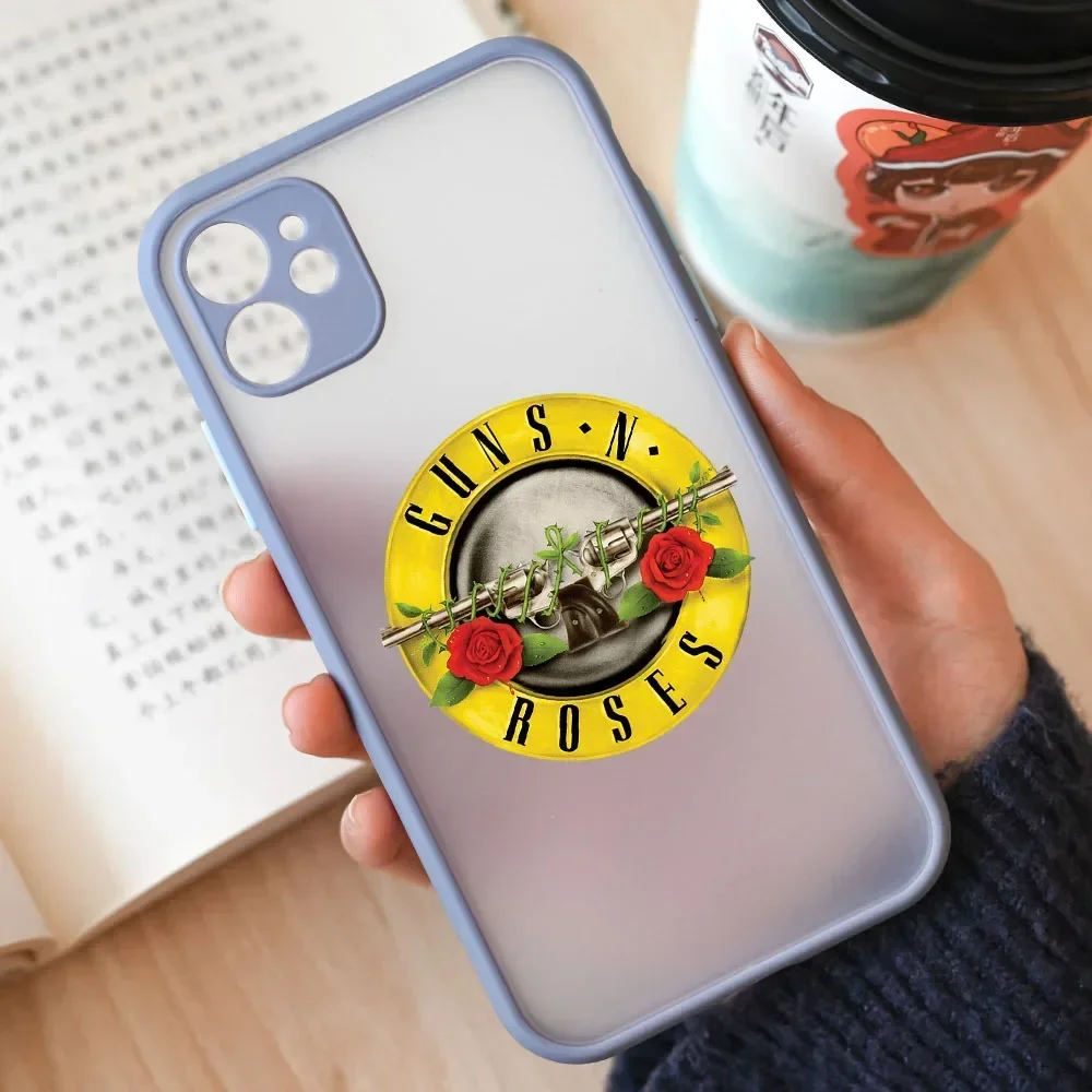 Rock Band Gun N Roses Custodie per telefoni trasparenti per iPhone 16 15 13 14 12 11 Pro Max Mini 7 8 Plus SE Cover rigida opaca trasparente